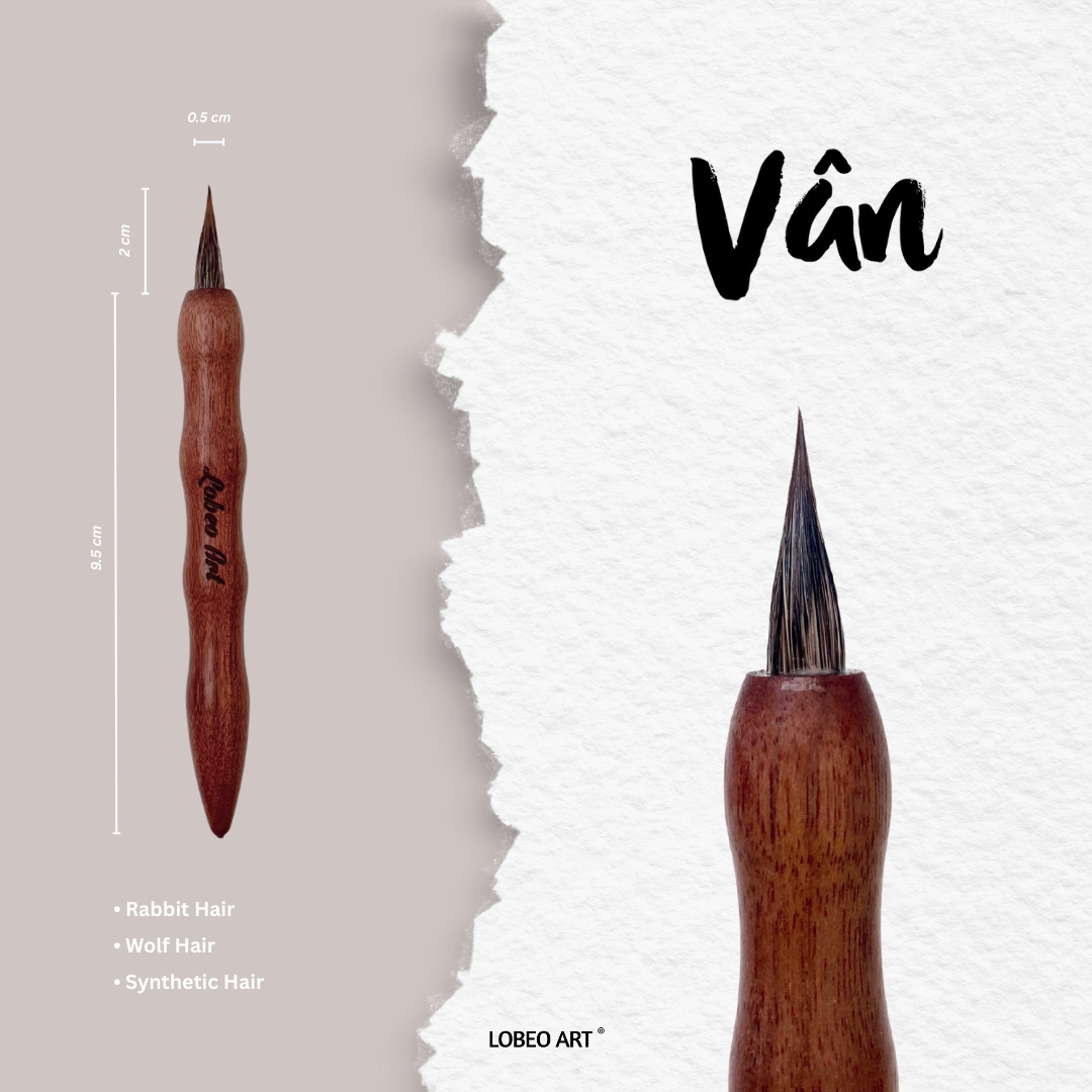 Cọ thư pháp Lobeo – Vân (Thân Nâu) LB1012-1