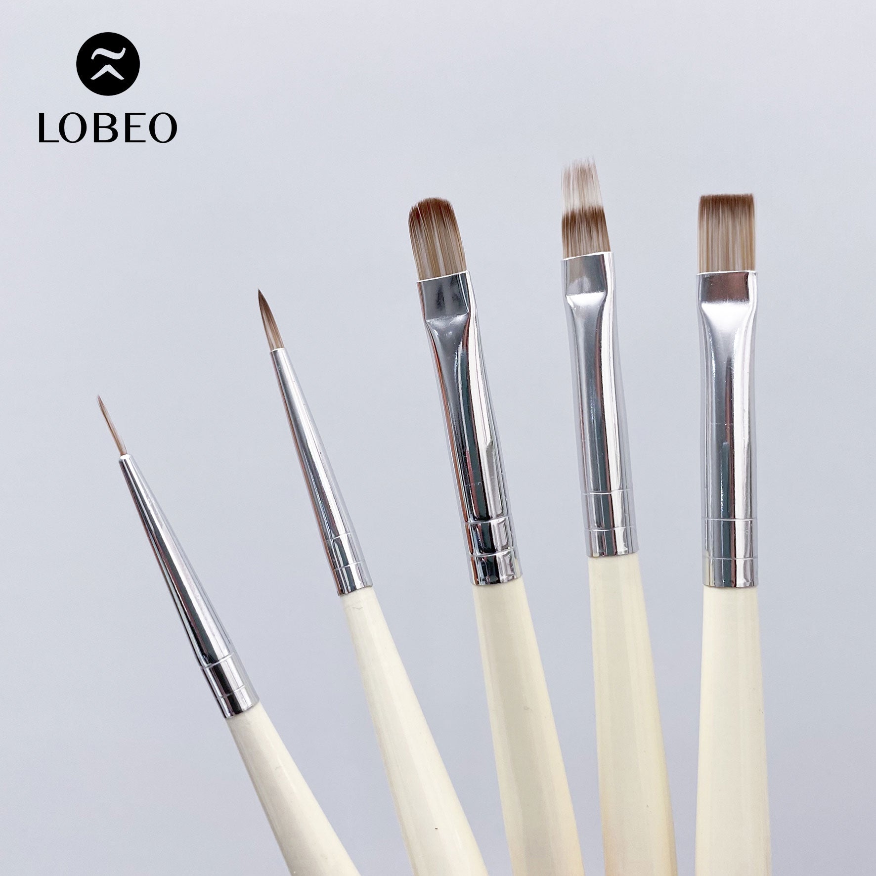 Lobeo Mini Muse Brush Set (5 pcs) - Glass bottle