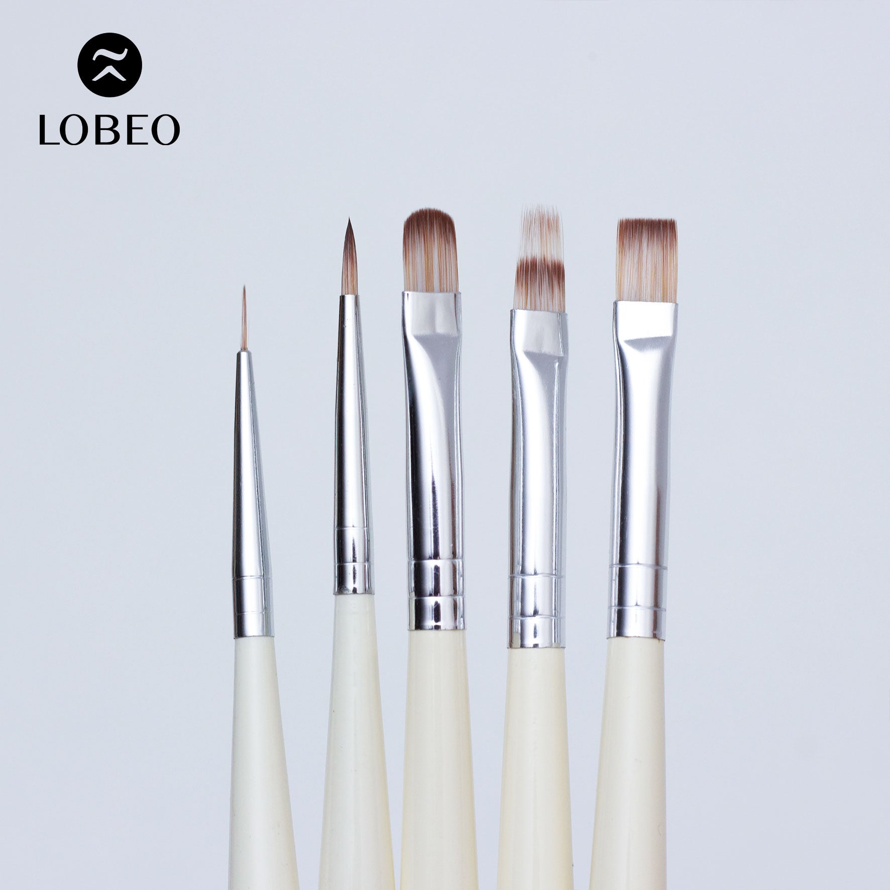Lobeo Mini Muse Brush Set (5 pcs) - Glass bottle