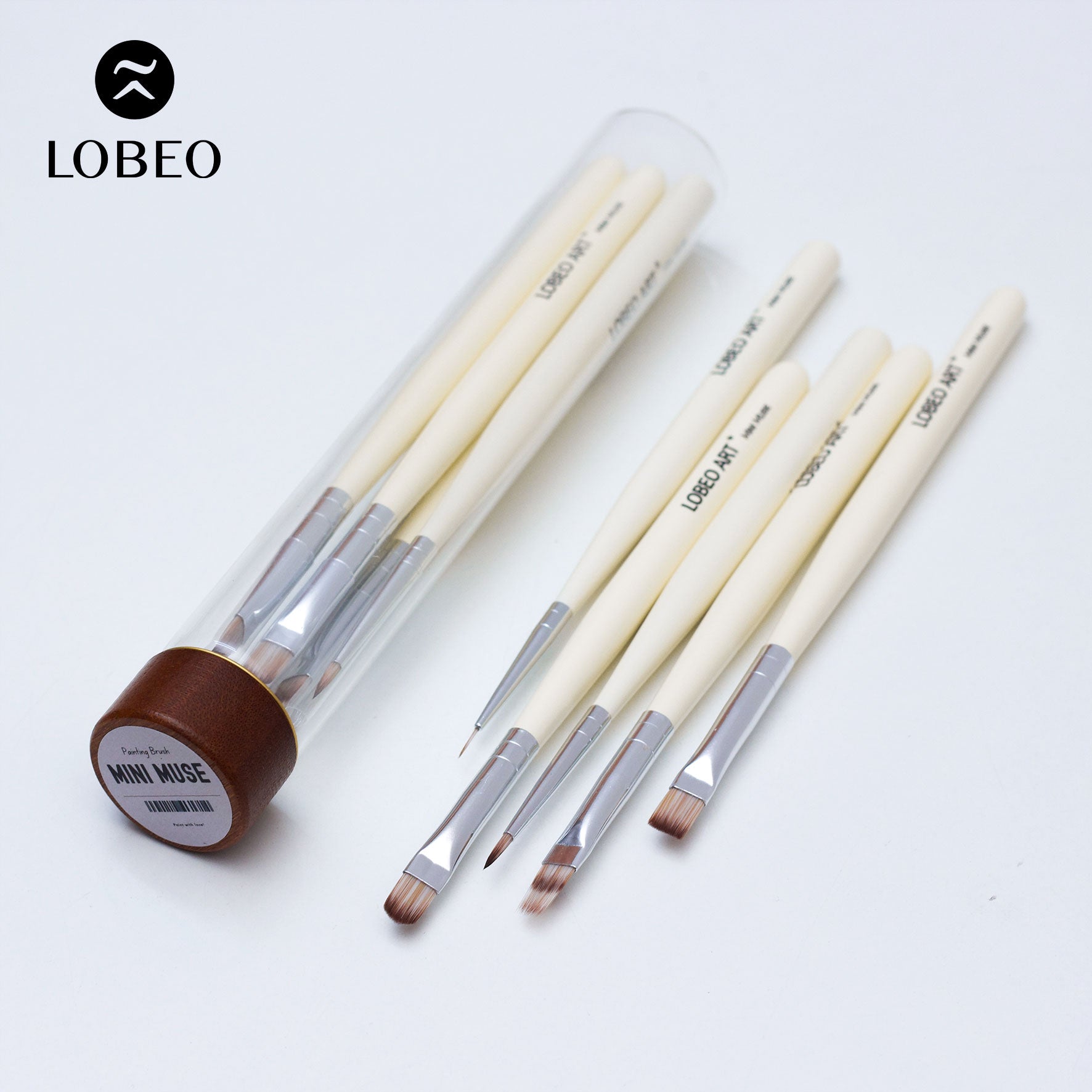 Lobeo Mini Muse Brush Set (5 pcs) - Glass bottle