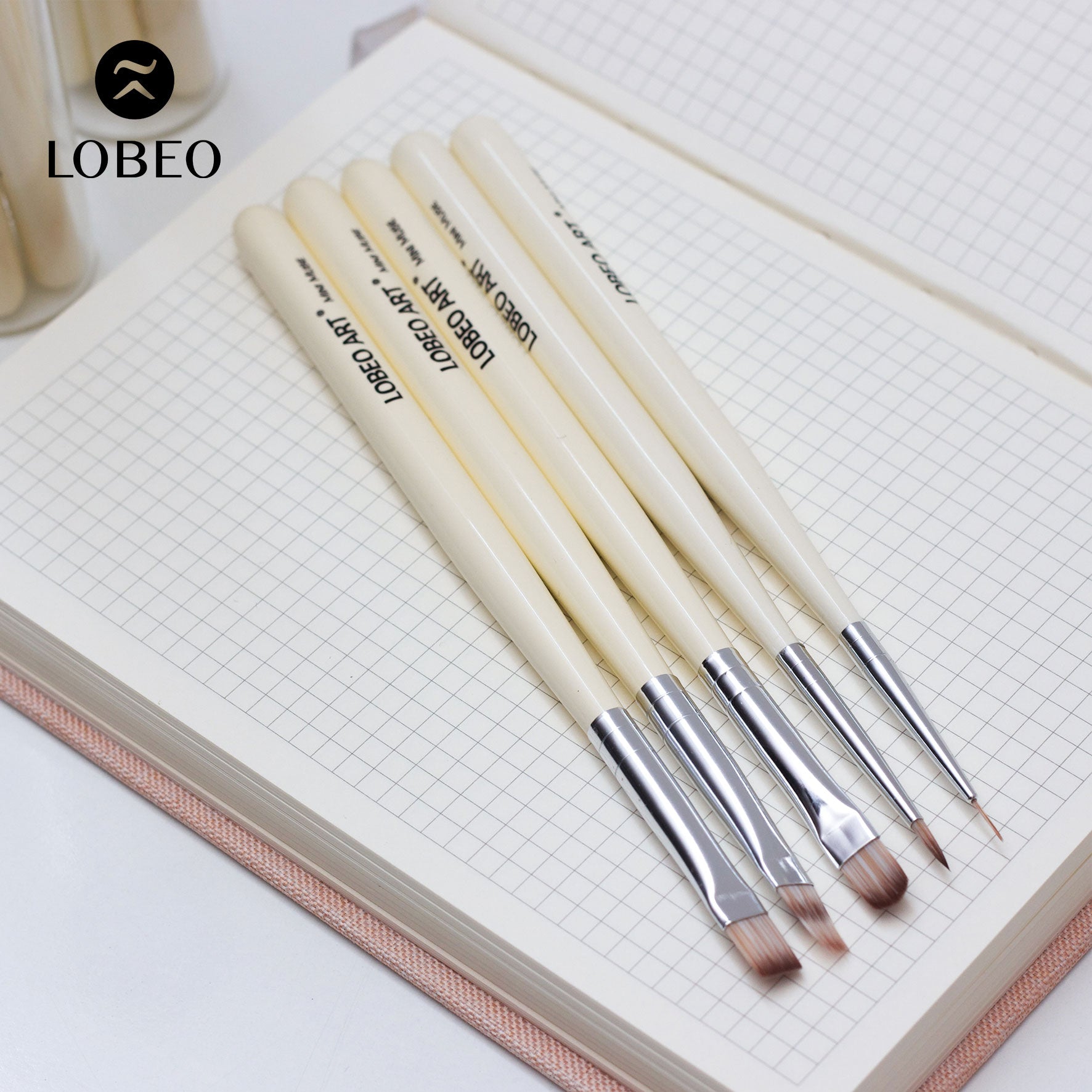 Lobeo Mini Muse Brush Set (5 pcs) - Glass bottle