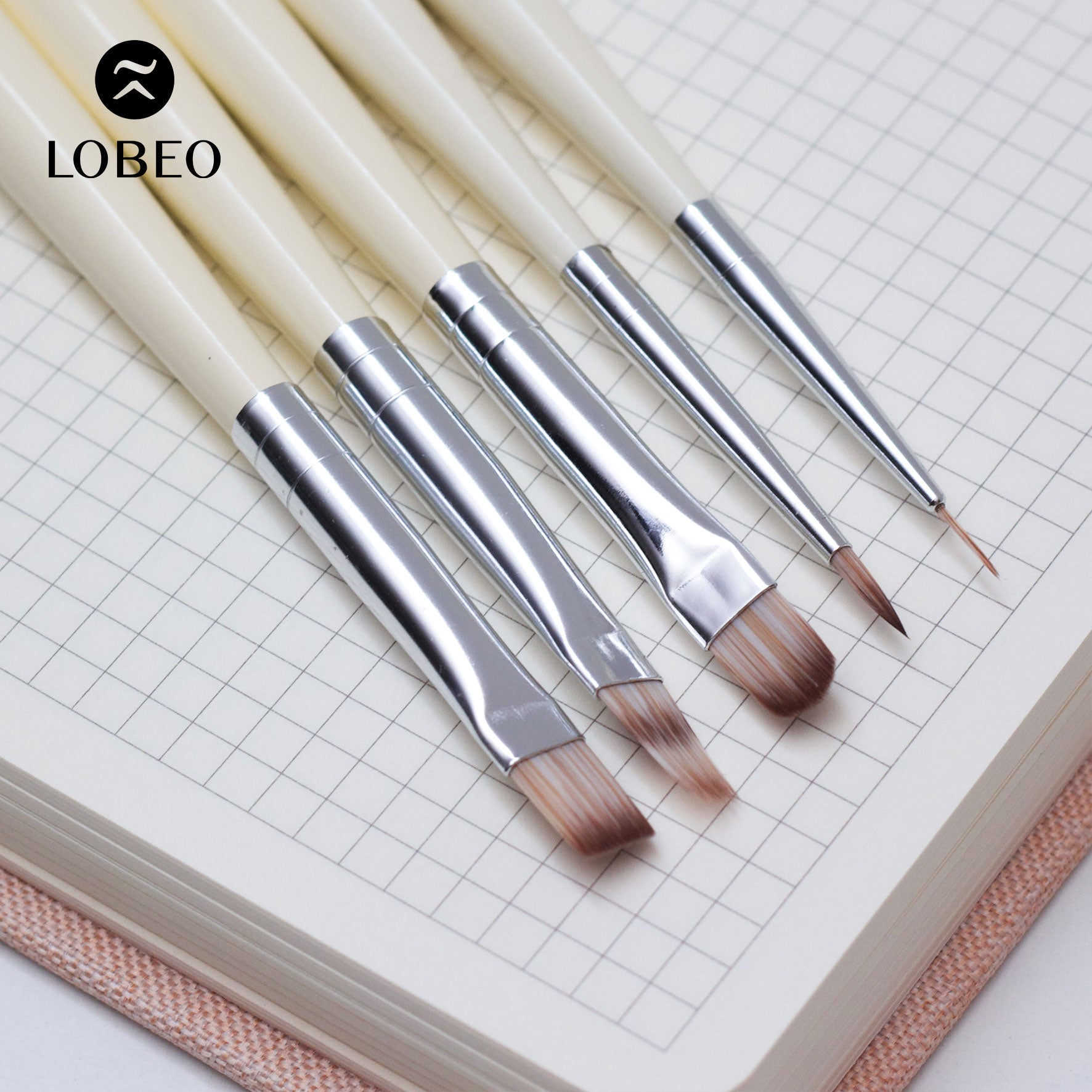 Lobeo Mini Muse Brush Set (5 pcs) - Glass bottle