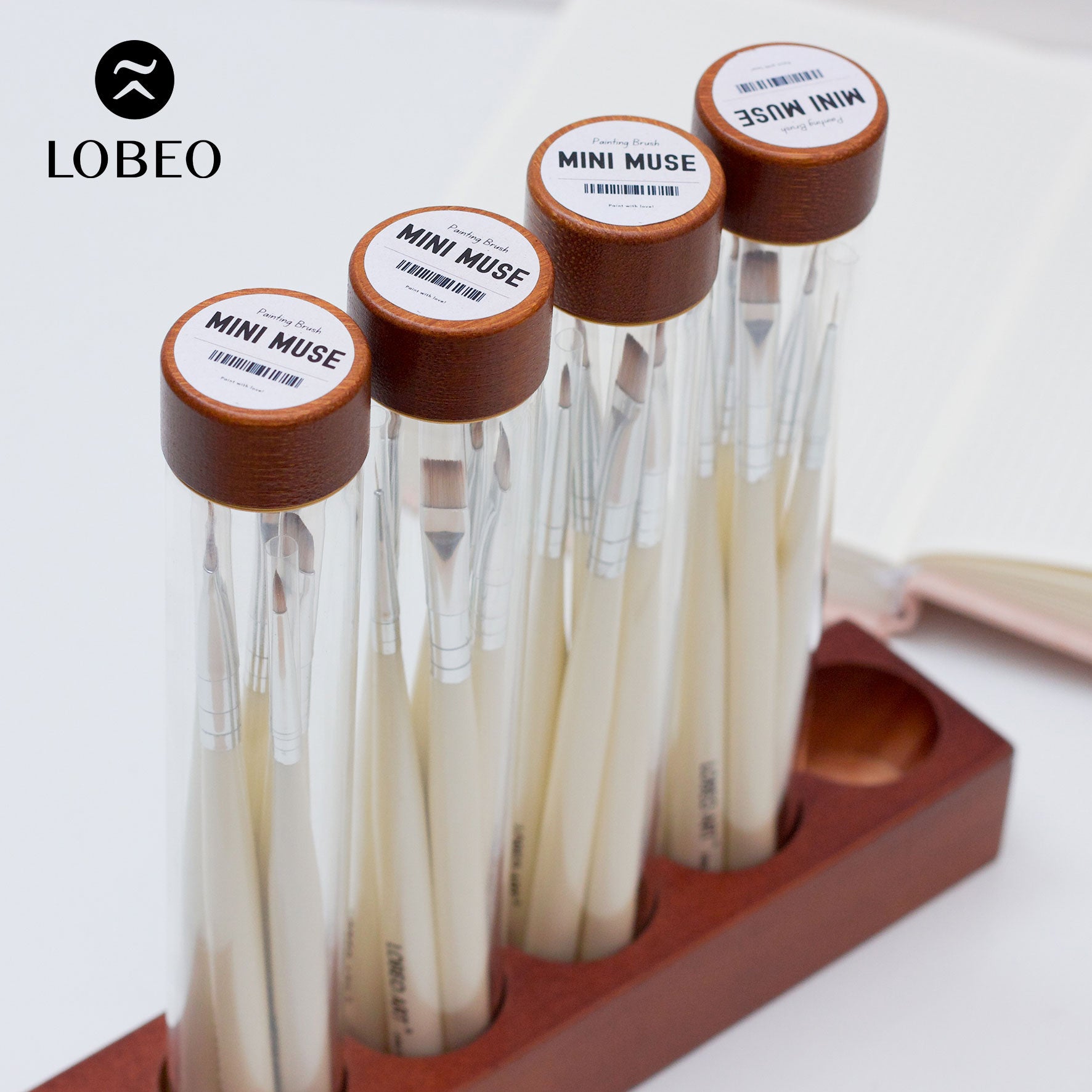Lobeo Mini Muse Brush Set (5 pcs) - Glass bottle