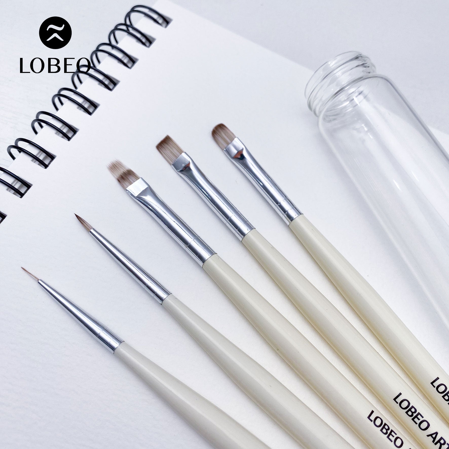 Lobeo Mini Muse Brush Set (5 pcs) - Glass bottle