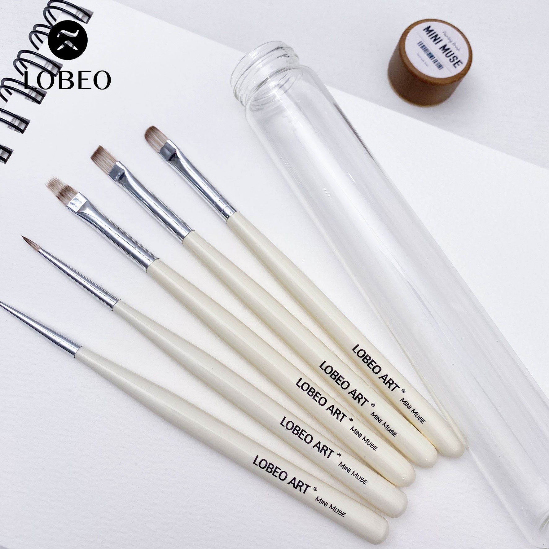 Lobeo Mini Muse Brush Set (5 pcs) - Glass bottle