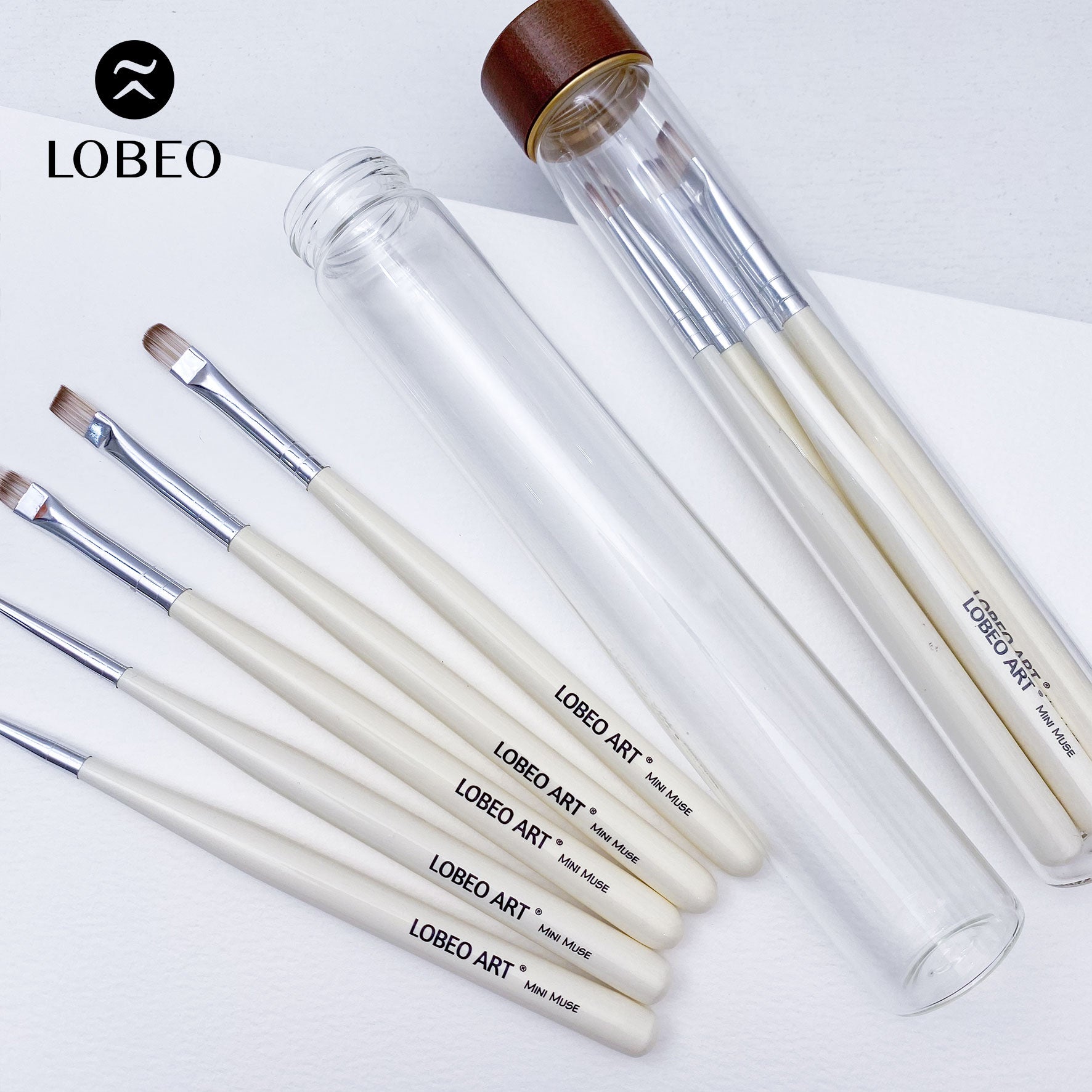 Lobeo Mini Muse Brush Set (5 pcs) - Glass bottle