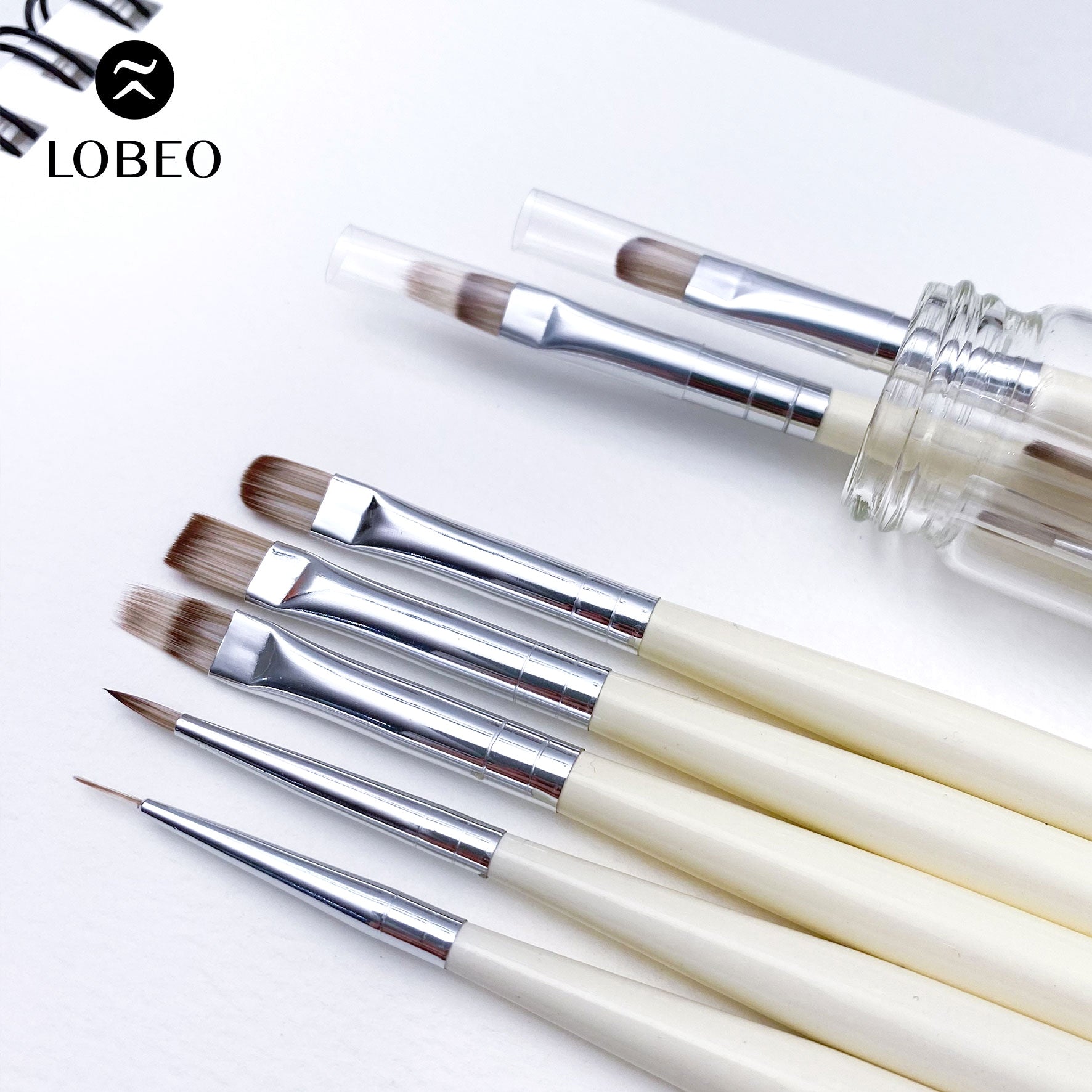 Lobeo Mini Muse Brush Set (5 pcs) - Glass bottle
