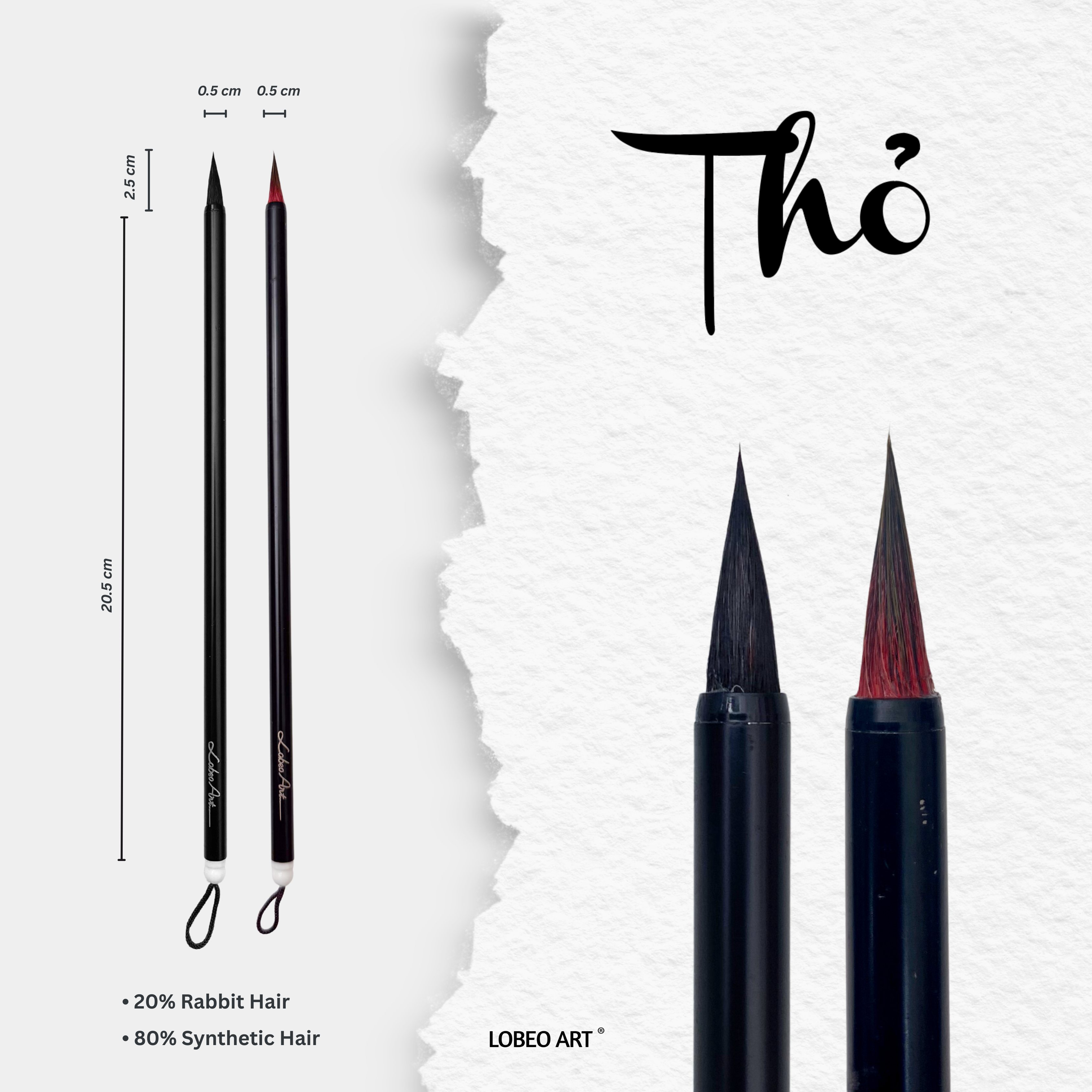 Lobeo Calligraphy Brush – Thỏ (Combo 2 brushes)