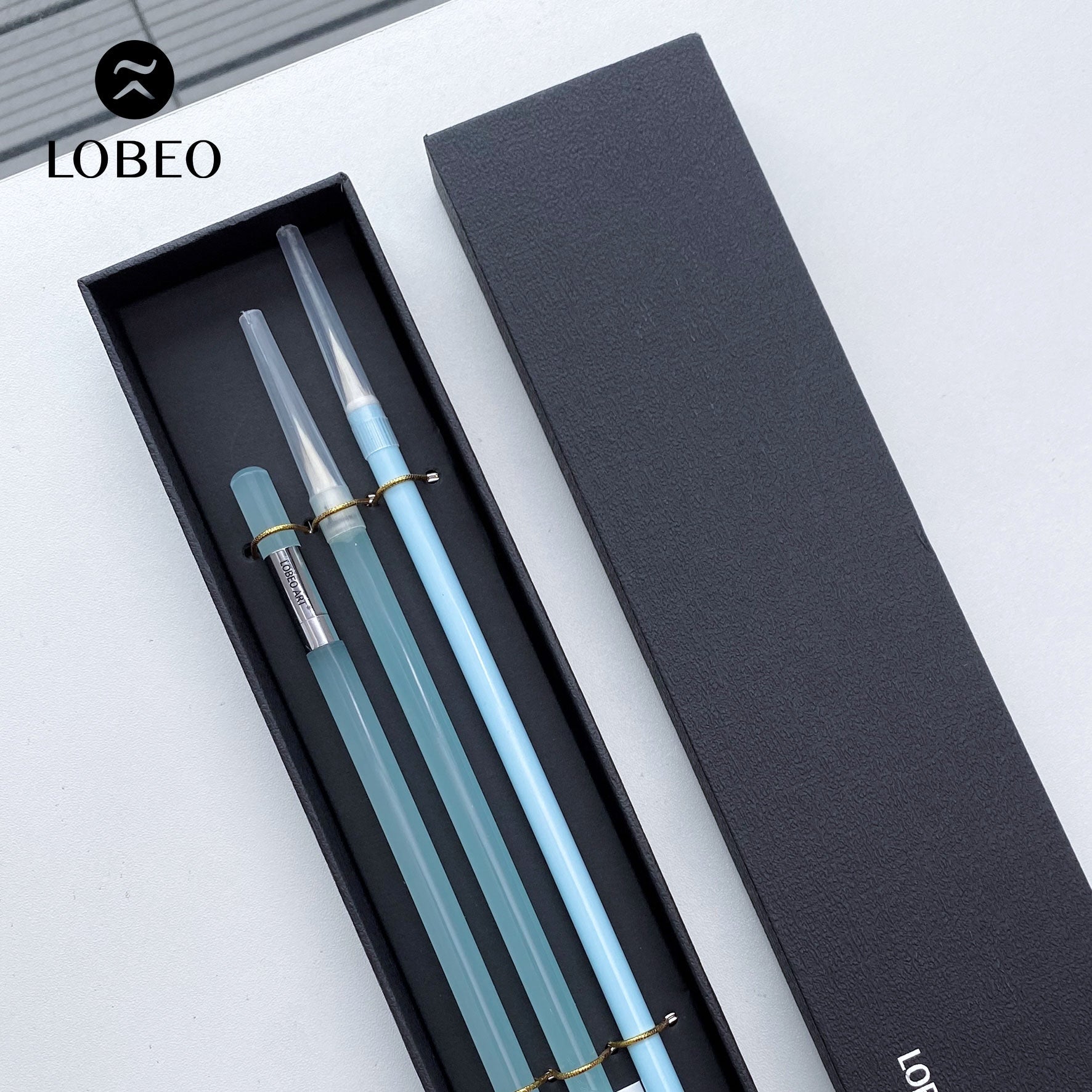 Bộ cọ Lobeo + chì kẻ 3 món - Bộ 3 màu xanh CB33