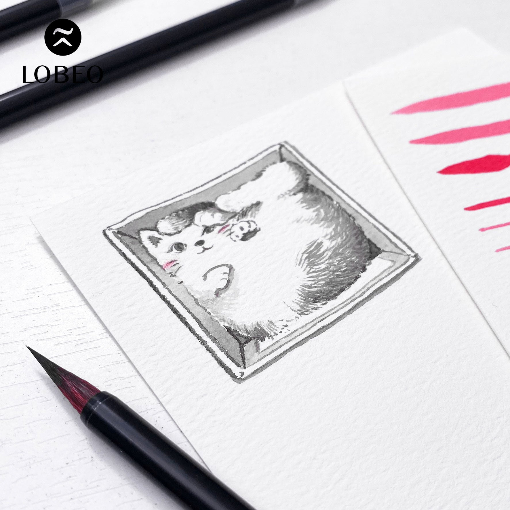 Lobeo Calligraphy Brush – Thỏ (Combo 2 brushes)