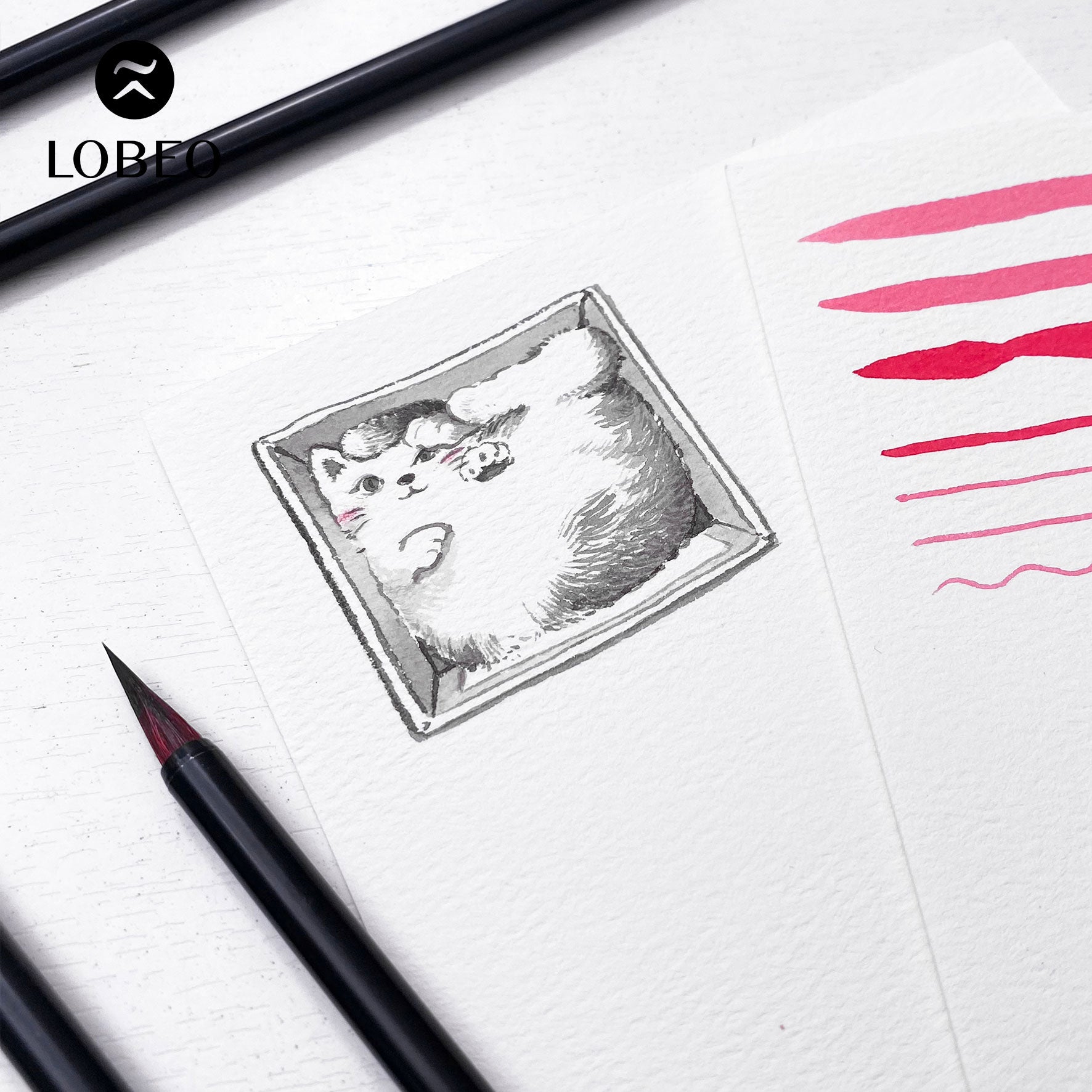 Lobeo Calligraphy Brush – Thỏ (Combo 2 brushes)