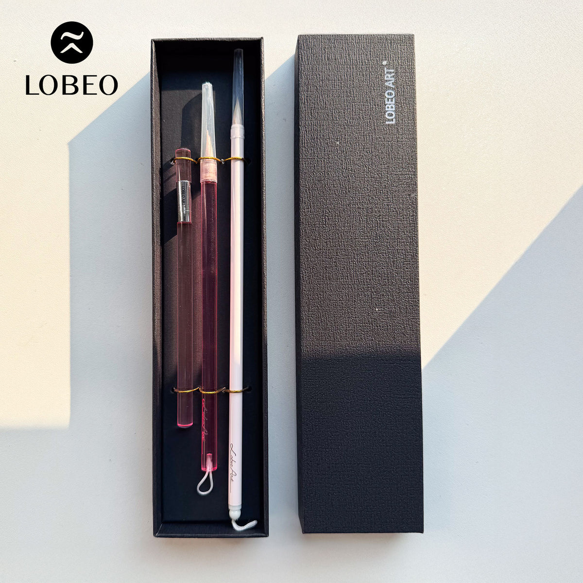 Combo Cọ Lobeo + Chì Kẻ Mày 3 Món - Bộ 2 Hồng CB32