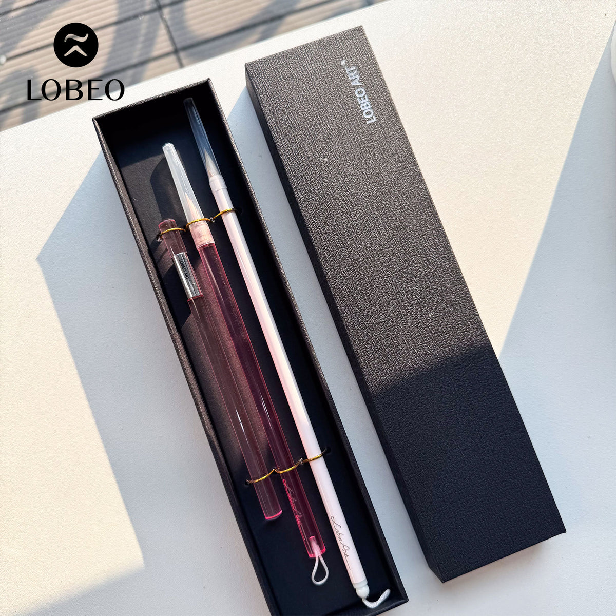 Combo Cọ Lobeo + Chì Kẻ Mày 3 Món - Bộ 2 Hồng CB32