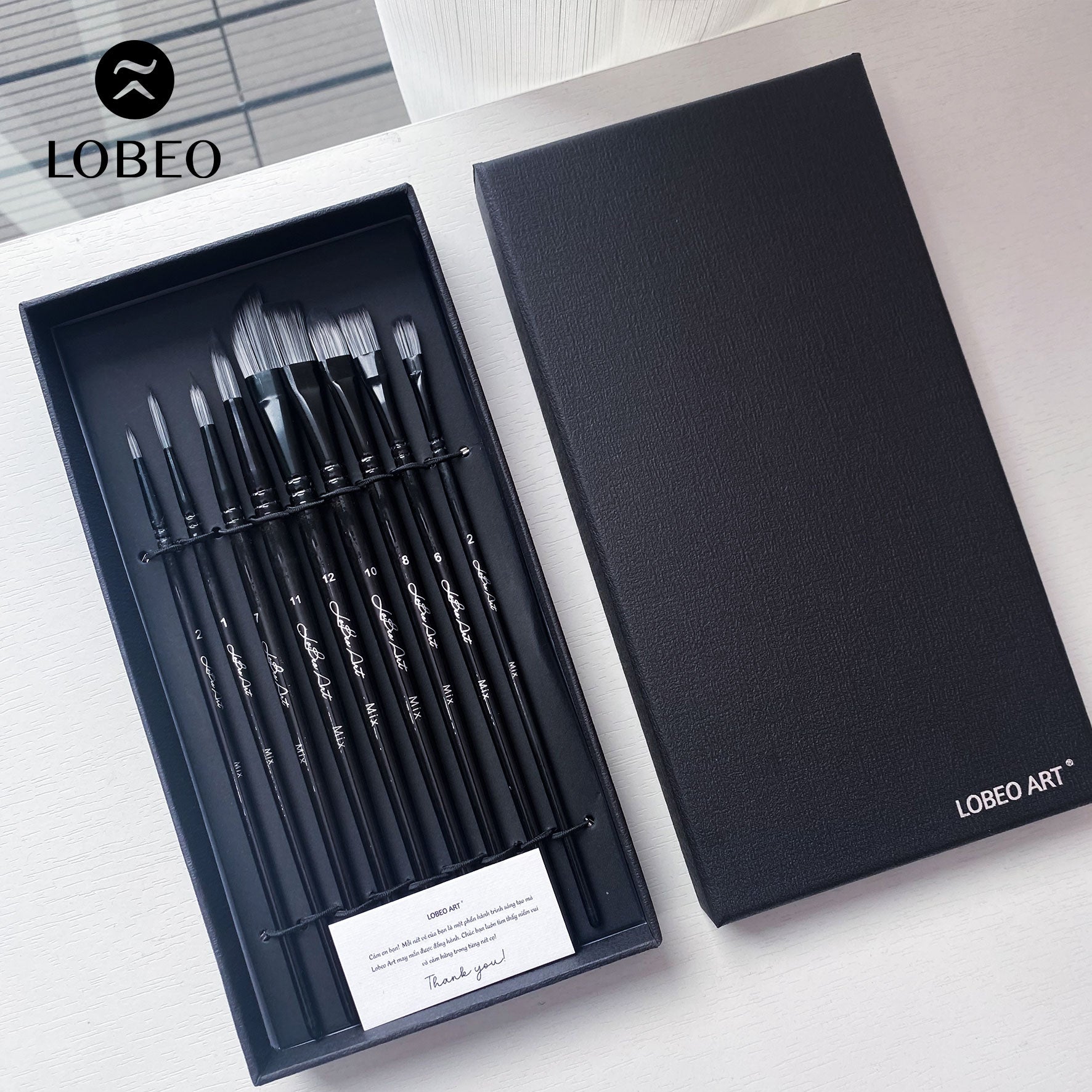Lobeo Moon Brush Set (9pcs) — Paper Box LB02