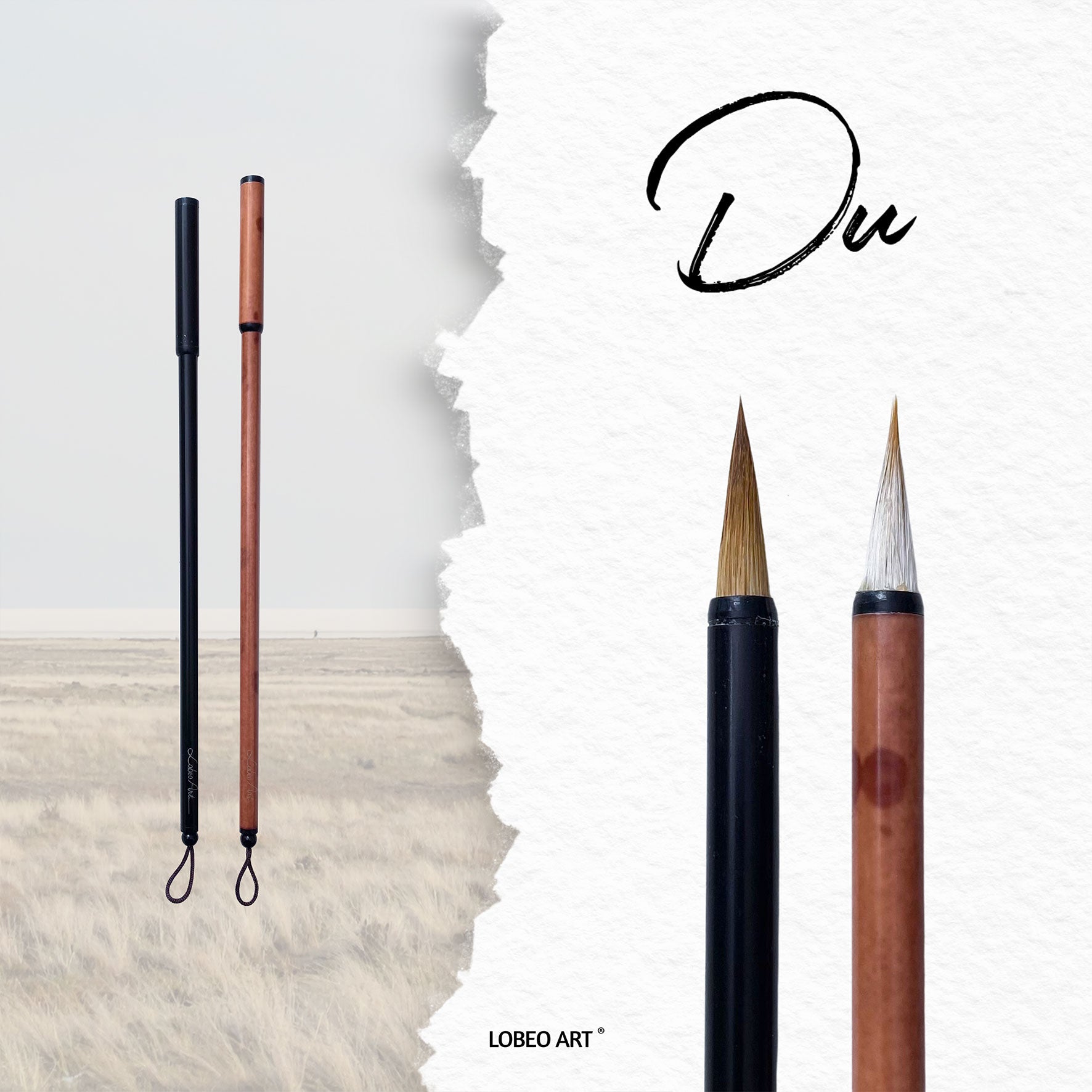 Cọ thư pháp Lobeo – Du (Bộ 2 cọ) LB2004