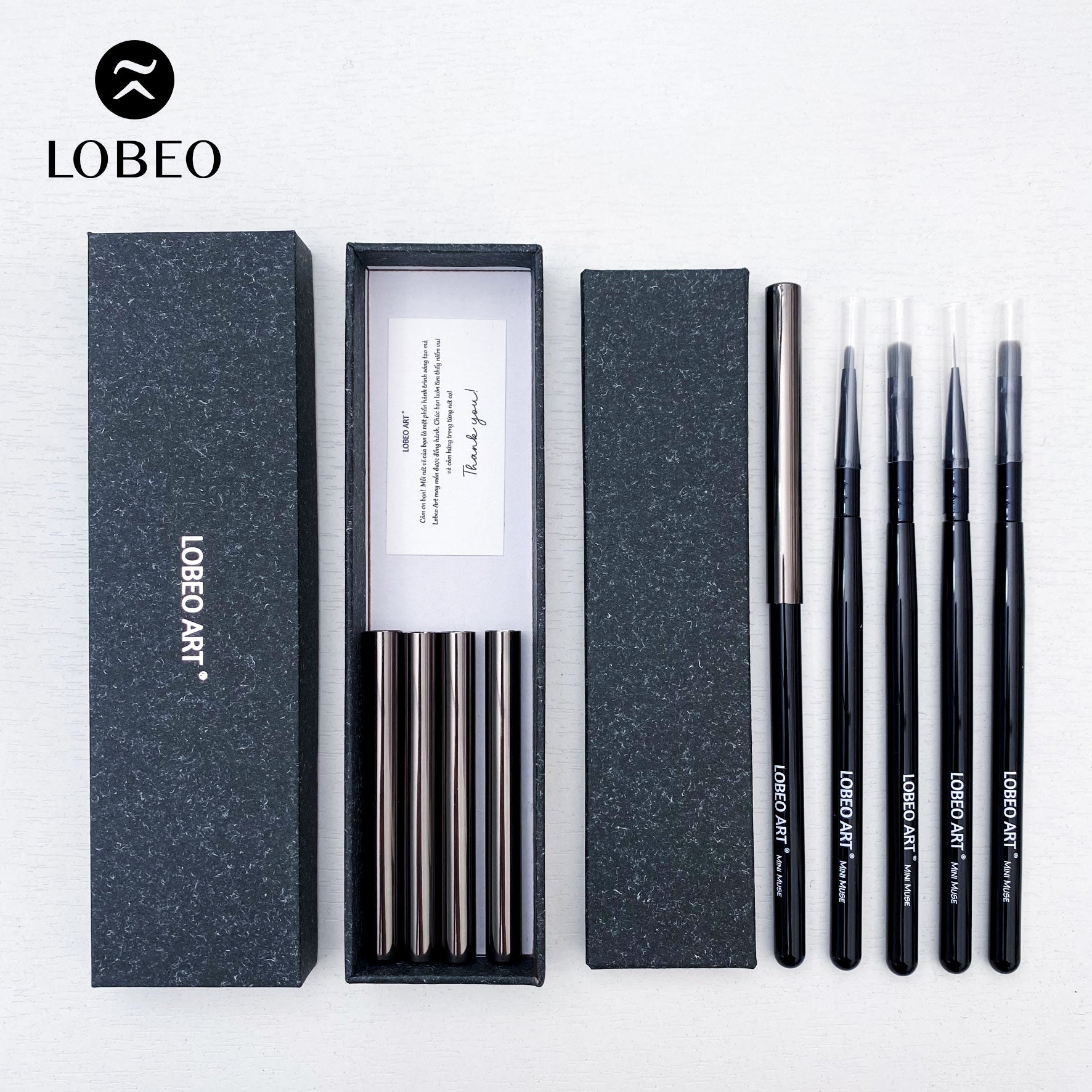 Lobeo Mini Muse Brush Set – Shadow (5 pcs)