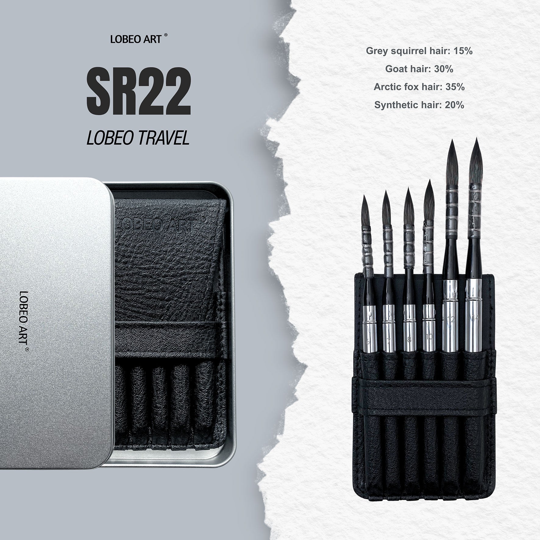 Premium Travel Brushes SR22 - Combo 6pcs