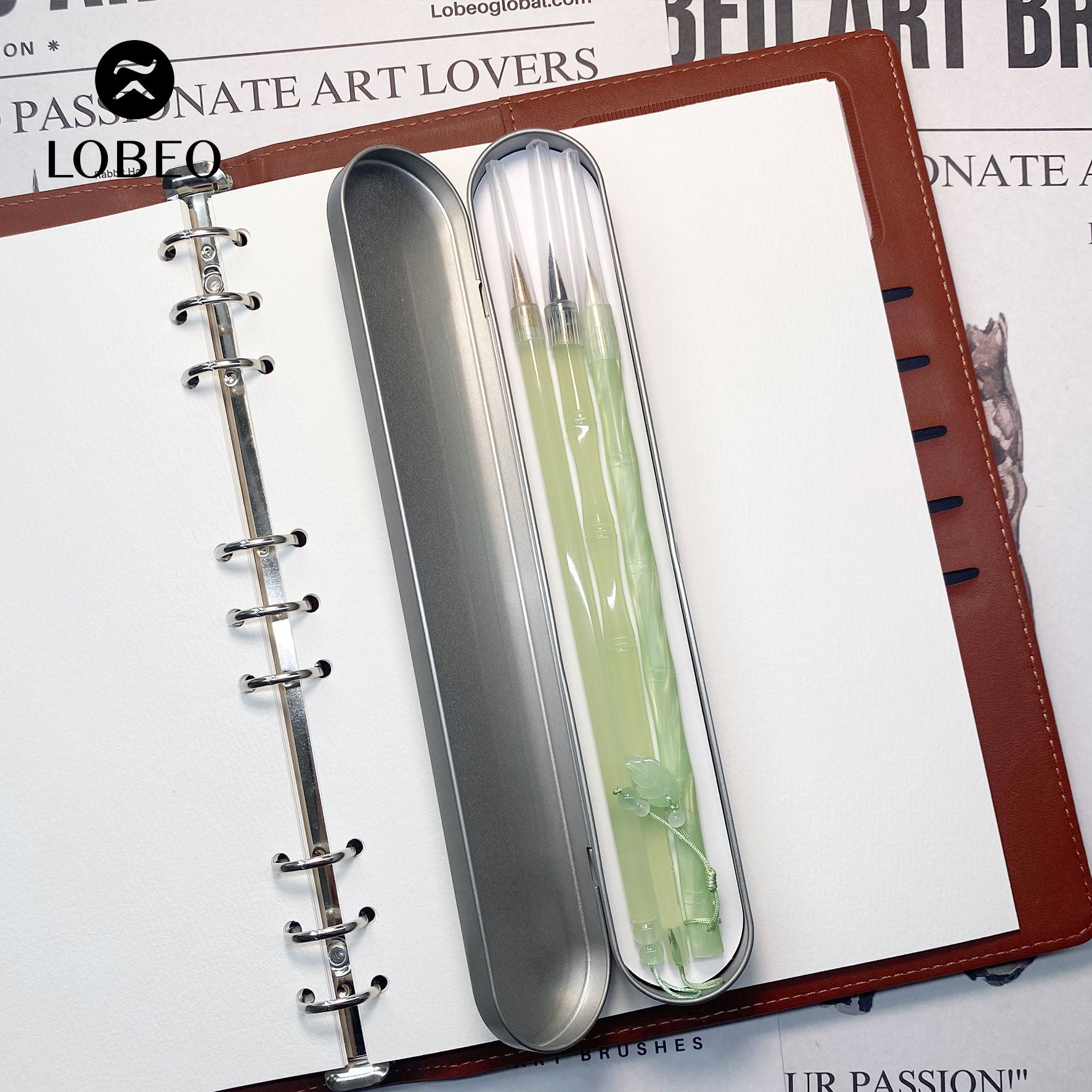 [Hộp thiếc] Combo 3 cọ Lobeo - Little Leaf CB37